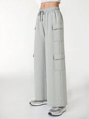 Drawstring Waist Wide Leg Cargo Pants