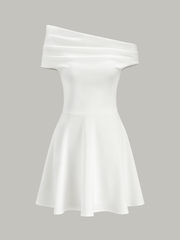 Off-Shoulder Ruched Flare Dress