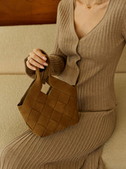 Woven PU Tote Bag