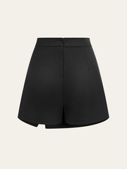 Asymmetrical Skort with Metal Decor
