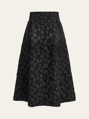 Floral Texture High Waist Skirt