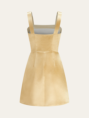 Metal Embellished Strap Mini Dress