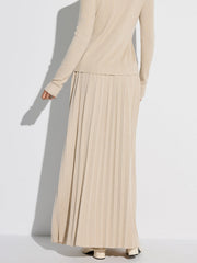 Pleated Wool Blend Sweater Skirt