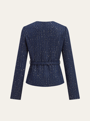 Metallic Button Tweed Jacket