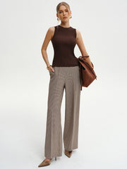 Textured Sleeveless Sweater Vest