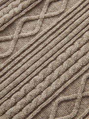 Mid-Waist Drawstring Cable Knit Pants