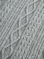 Cable Knit Mid-Waist Drawstring Pants