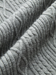 Cable Knit Mid-Waist Drawstring Pants