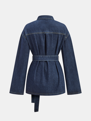 Belted Denim Shirt Jacket