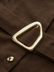 Belted Button-Front Shirt Dress