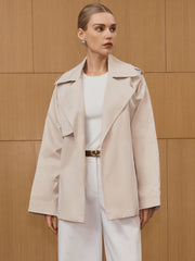 Wide Lapel Belted Trench Coat