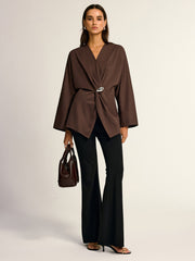 Metal Detail Draped Shirt