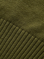Ribbed Wool Blend Polo Knit Top
