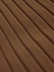 Ribbed Side Slit Button Detail Midi Skirt