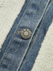2 in 1 Denim Paneled Cardigan