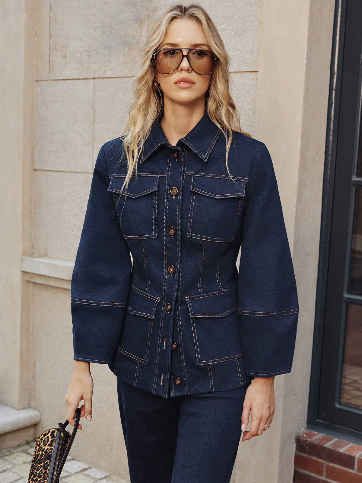 Contrast Stitch Denim Jacket