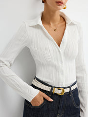 Textured Button-Down Shirt