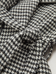 Houndstooth Tweed Belted Vest