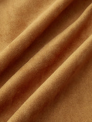 Faux Leather Panel Belted Suede Effect Jacket