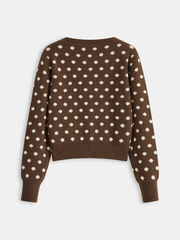 Polka Dot Button Front Cardigan