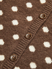 Polka Dot Button Front Cardigan