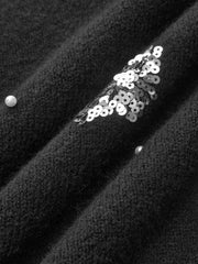 Sequin Floral & Pearl Accent Sweater