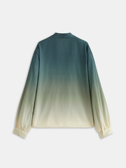 Ombre V-Neck Blouse and Casual Pants Set