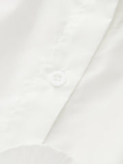 Stand Collar Belted Ruffled Shirt