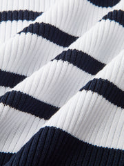 Striped Ribbed Knit Cardigan