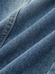 Denim Asymmetric Button Pants