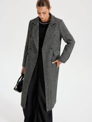 Wool Blend Double Breasted Coat
