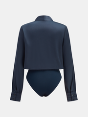 Satin V-neck Bodysuit