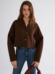 Wool-Blend Cropped Jacket