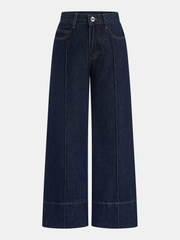 Mid-Waisted Denim Wide-Leg Jeans