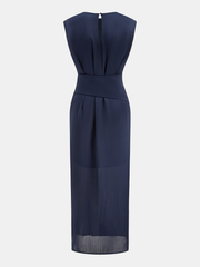 Belted Sleeveless Midi Dress
