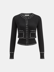 Contrast Trim Cardigan