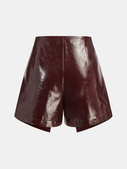 Metal Rose Faux Leather Skort