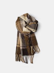 Plaid Fringed Winter Scarf