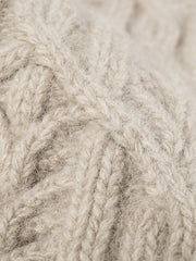 Leaf Cable Pattern Wool Knit Beanie