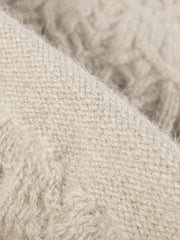 Leaf Cable Pattern Wool Knit Beanie