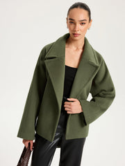 Faux Cashmere Belted Short Coat