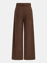 Corduroy Belted Wide-Leg Pants