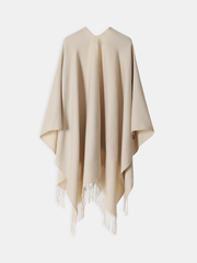 Faux Leather Buckle Fringe Cape
