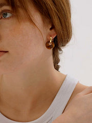 Tortoise Shell Disc Drop Earrings
