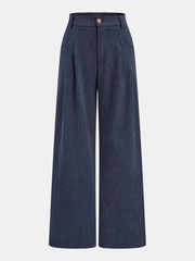 Lapel Blazer and Wide-Leg Pants Set
