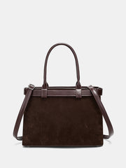 Belt Detail Suede Effect Tote Bag