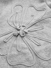 Floral Applique Cropped Sweatshirt