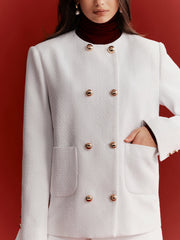 Metal Double-Breasted Tweed Blazer