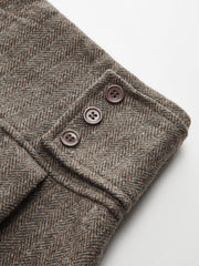 Herringbone Tweed Pleated Mini Skirt