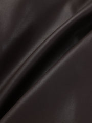 Tie Waist Faux Leather Wrap Shirt